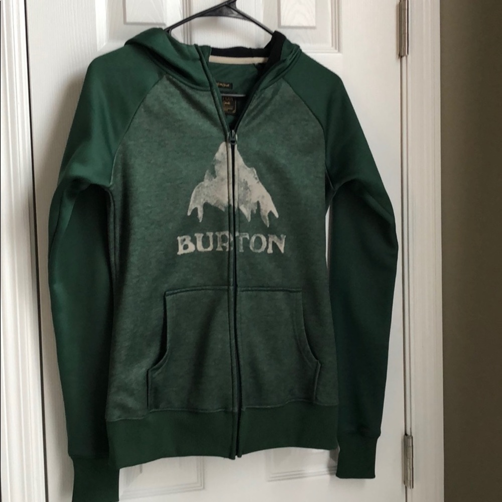 Green Burton dry ride fleece lined hoodie